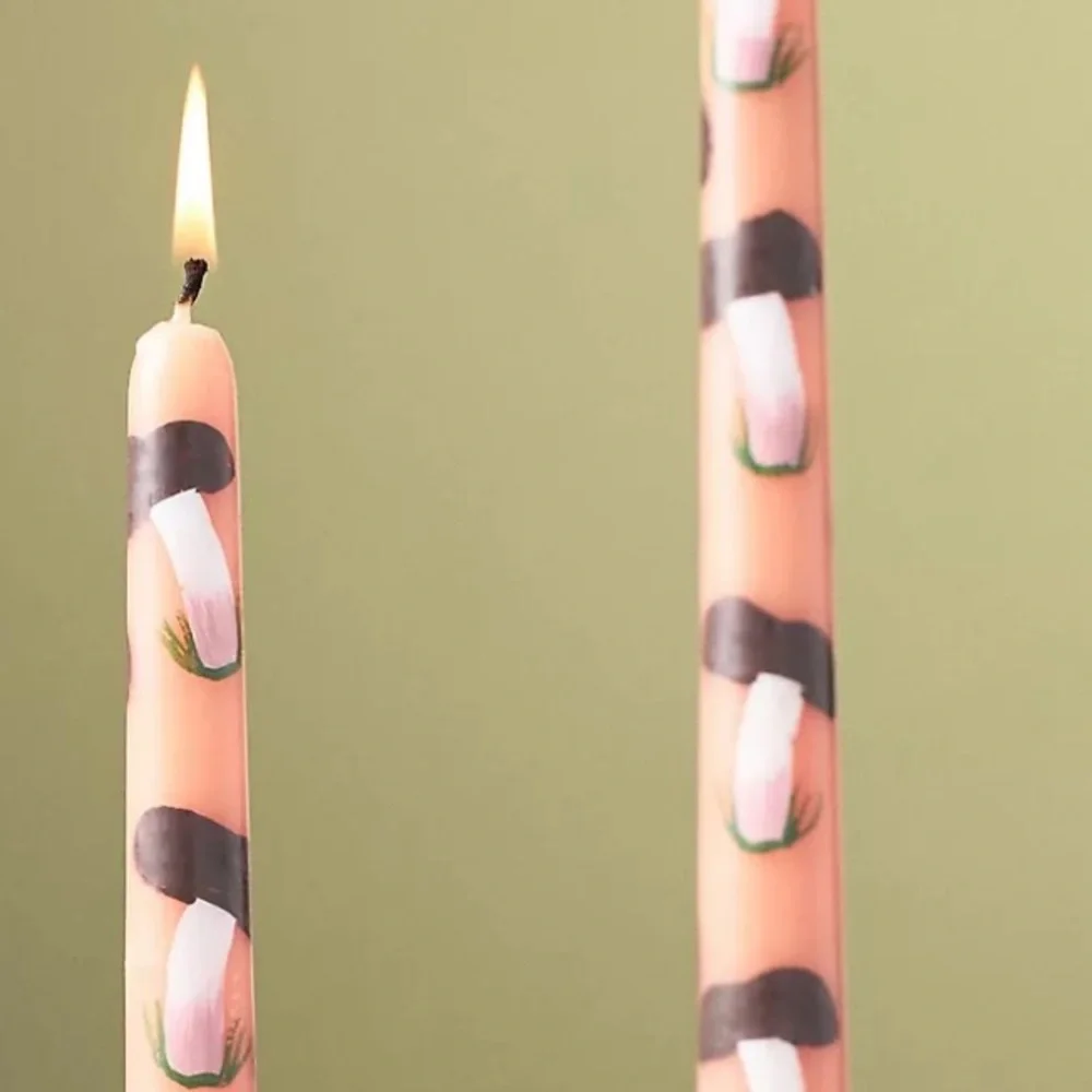 Anthropologie Forage Fall Icon Taper Candles, Set of 2, NIB 🍄‍🟫 🕯️